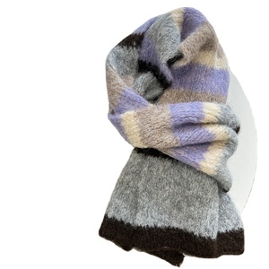 Écharpe en laine tricotée unie épaisse et chaude pour femme, style hiver long, haute qualité, personnalisée, FUXING FX-SC001 Fabricant - Product Image 1