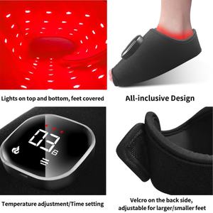 MEIJIU Chaussons de luminothérapie LED infrarouge proche à lumière rouge pour usage domestique, soulagement de la douleur aux pieds et rééducation - Product Image 4