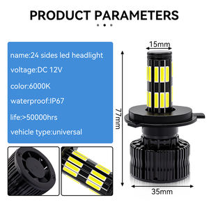 Prix de gros Ampoules de phares LED 360 degrés 24 faces 12V H1 H4 H7 H11 9005 9006 9007 881 Ampoules de phares LED très performantes pour voiture - Product Image 2