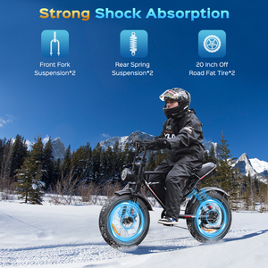 จักรยานไฟฟ้าล้อโต US Eu Warehouse รุ่น Fat Tire Ebike Bike Mountain E 48v 20 นิ้ว แบตเตอรี่ลิเธียมไฟฟ้า City S8 Fat Tire Bike S8 - Product Image 3