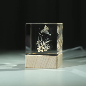 Cubo de Cristal Transparente con Grabado Láser 3D K9, Decoración para el Hogar, Luz LED, Cubo de Cristal Multicolor - Product Image 5