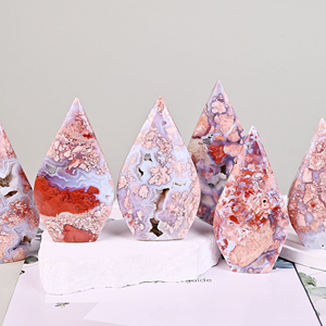 Tinh thể đá tự nhiên cánh hoa Mã Não hình giọt nước nhà phong thủy trang trí mục - Product Image 6