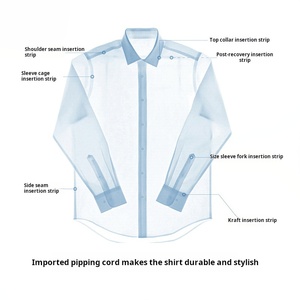 Camisa Formal Casual de Negocios para Hombre al por Mayor, 100% Algodón, Tejido Twill de Secado Rápido, Estampado Bordado, <span class=keywords><strong>Cuello</strong></span> <span class=keywords><strong>Marinero</strong></span> de Una Sola Hilera de Botones - Product Image 6