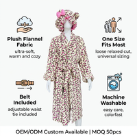 Peignoir de luxe pour femme avec bonnet en peluche, ensemble long, col en V, manches longues, robe de mariée, peignoir de spa de luxe