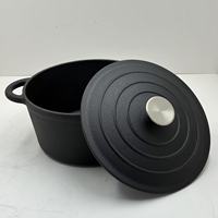 Casserole ronde en fonte pré-assaisonnée, vente en gros, pot à ragoût, pot à soupe à double anse, casserole