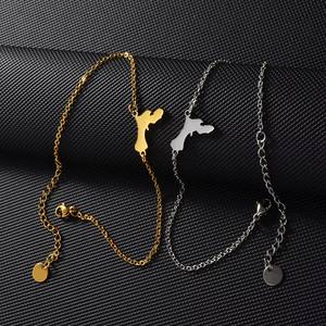 Lady Acero inoxidable 18K chapado en oro Antillas Neerlandesas Bonaire mapa encanto bola cuenta enlace cadena pulsera mapa joyería para mujer - Product Image 4