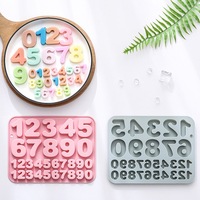 Moules à gâteau en silicone à motifs numériques, de qualité alimentaire, réutilisables, mignons, en silicone magnétique pour chocolat, bonbons et glaces DIY