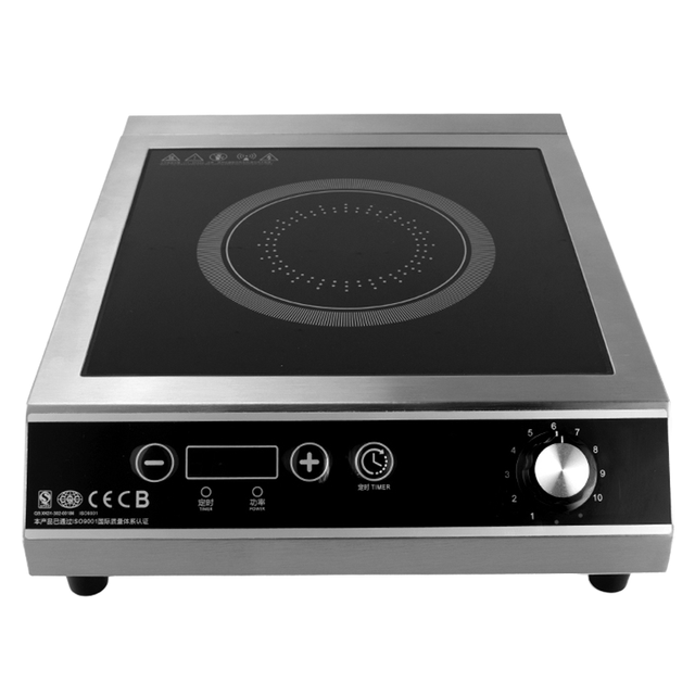 Moseener Commercial Electric Induction Cooker Stove with Ceramic Panel Stainless Steel LED Digital Display Smart Control