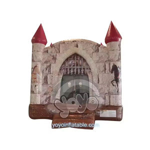 14x14 chevalier château maison de rebond commerciale conception de thème médiéval matériel en PVC résistant enfants jouer centre équipement de fête - Product Image 1