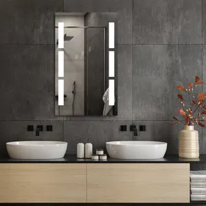 Новое дизайнерское Безрамное Зеркало для душа со светодиодным светом настенное зеркало для туалетного столика и бритья