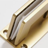 Charnière de douche murale moderne et élégante à 90 degrés en acier inoxydable pour porte de salle de bain, quincaillerie de porte en verre extérieure, pince à verre