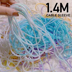 Laser Xoắn Ốc Cáp Dữ Liệu Bảo Vệ Tay Áo USB Sạc Dòng Dây Dễ Thương Bìa Bọc Chống-Cắn Cáp Cuộn Đối Với <span class=keywords><strong>iPhone</strong></span> Mi Phổ - Product Image 1