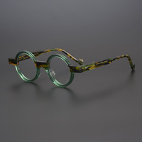 Monture de lunettes de vue en acétate pour hommes et femmes, style rétro, rond, couleur contrastée, tendance 2024