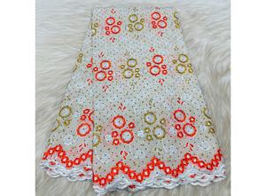 Tissu en dentelle <span class=keywords><strong>suisse</strong></span> de voile de coton sec autrichien de qualité supérieure, couleur bleu, avec pierres, tissu en dentelle nigériane pour la couture - Product Image 3