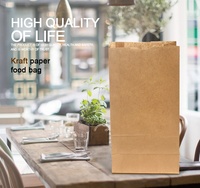 Sacs en papier dorés à emporter, sachet en papier marron résistant à l'huile pour aliments légumes, pailles pour achat de fête, sac cadeau pour pain, pique-nique, pièces