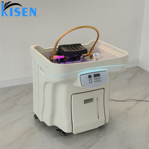 Bassin de lavage portable moderne Kisen pour station de lavage de cheveux de luxe, thérapie SPA, avec deux réservoirs d'eau pour salons de beauté - Product Image 3