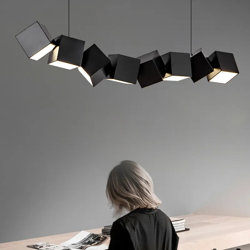 Modern designer pendant light square box combination interior lighting LED pendant light for dining room office