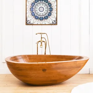 Hochwertige neue Design-Produkt freistehende rote Eiche Luxus Holz Badewannen Whirlpools Fabrik preis heißer Verkauf