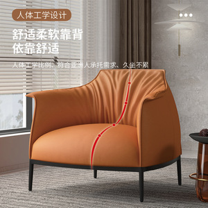 <span class=keywords><strong>Fauteuil</strong></span> de salon confortable pour longues sessions assises, idéal pour la maison, le bureau ou la chambre à coucher, en cuir véritable, pivotant, avec dossier inclinable, style nordique, luxe léger - Product Image 3