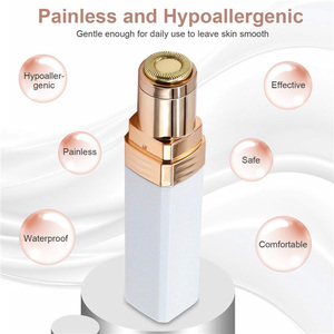 <b>Mini</b> Female Face Hair Shaving Tool Electric <b>Lipstick</b> Portable Painless Facial Hair Removal For Women Rechargeable With Led Light - Product Image 2