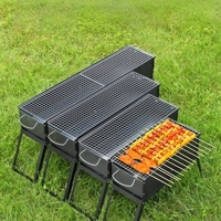 Meilleures ventes - Barbecue pliable de camping - Barbecue en acier inoxydable pliable de qualité supérieure avec sac de transport et accessoires