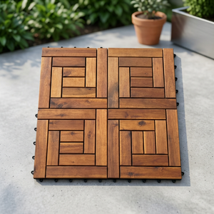 Dalles de terrasse en bois d'acacia pour mobilier d'extérieur et ensembles de jardin, design diagonal, modèle DT FURNITURE DT-DE09 - Product Image 3