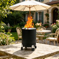 Poêle à granulés de bois poli portable pour intérieur/extérieur, barbecue de camping, foyer sans fumée, installation facile pour patio et jardin