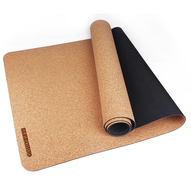 ELEECHOO Natural Cork Yoga Mat  Eco-Friendly Non-Slip Textile Mat for Yoga, Pilates & Home Workout