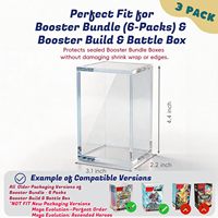 Lot de 3 étuis de protection en acrylique de hauteur standard |   Vitrine de présentation magnétique empilable de 5 mm, transparente comme du cristal, pour montage sur table