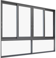Fenêtre coulissante de villa incassable avec verre à faible émissivité Fenêtre coulissante en verre trempé à double vitrage avec gril et moustiquaire