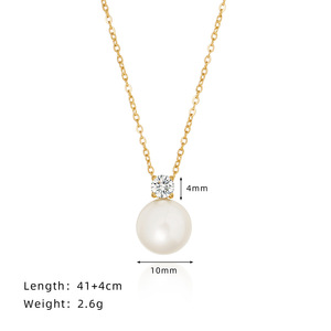 Set di Gioielli DS Stile Classico Principessa di Alta Gamma con Collana e Orecchini con Pendente in Perle Bianche e Zirconi Grigi, Gioielli Vintage di Lusso <span class=keywords><strong>per</strong></span> Donne e Ragazze - Product Image 6