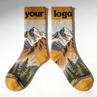 Chaussettes de sport personnalisables Golden Mountain en coton respirant, avec logo personnalisé, promotion de marque, écologiques, imperméables, pour l'extérieur