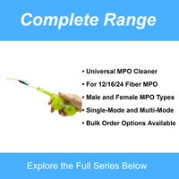 Kit de Limpieza de Fibra Óptica ZIFONIC MPO con Herramienta para el Mantenimiento de Conectores de Cable de Conexión en Redes LAN Cableadas FTTH