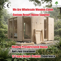 Fabricant de maisons préfabriquées modulaires en bois, cabane en bois minimaliste sur mesure, traitement antirouille pour projet de complexe hôtelier mondial