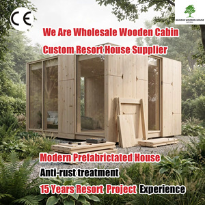 Fabricant de maisons préfabriquées modulaires en bois, cabane en bois minimaliste sur mesure, <span class=keywords><strong>traitement</strong></span> antirouille pour projet de complexe hôtelier mondial - Product Image 1