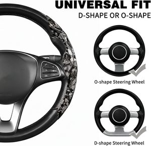 Funda para Volante de Fibra de Carbono Forjada 2P con Diseño de Camuflaje Universal Antideslizante Compatible con Volantes en Forma de D y Redondos - Product Image 2