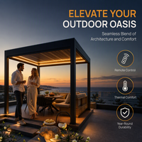 Kit de pergola en aluminium sur mesure, toit à lamelles bioclimatiques imperméable, protection solaire, jardin durable, extérieur