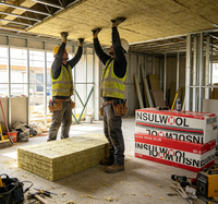 Panneaux d'isolation thermique en laine minérale INSULWOOL pour la construction de maisons en bois