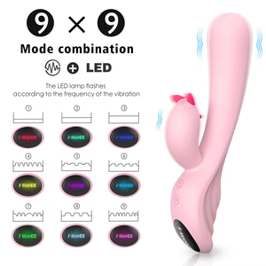 Vibrador de Punto G de Silicona Rosa de Último Diseño con Doble Motor, Vibrador de Conejo, Juguete Sexual para Mujeres - Product Image 2