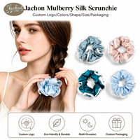 Nouveauté Jachon : Chouchous en Soie de Mûrier 19 Momme, Élastiques et Bandeaux pour Cheveux pour Filles, Chouchou Uni pour Tenues Quotidiennes