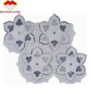Fleur marbre jet d'eau lanterne flèche triangle mosaïque carrelage or laiton cuivre marbre mosaïque jet d'eau carrelage dosseret pour mur