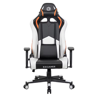 Chaise de jeu ergonomique moderne en tissu, vérin à gaz classe 4, hauteur réglable, accoudoirs 3D, base métallique pivotante à 360°, dossier inclinable haut