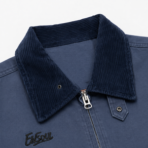Heavyweight 400GSM Canvas <strong>Trucker</strong> <strong>Jacket</strong> <strong>Men</strong> Vintage Washed Corduroy Collar Streetwear OEM Factory Custom Boxy Oversize Workwear - Product Image 3