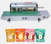 Machine de scellage continu FR-770, scelleuse de sacs semi-automatique à grande vitesse pour la production de snacks et d'aliments surgelés