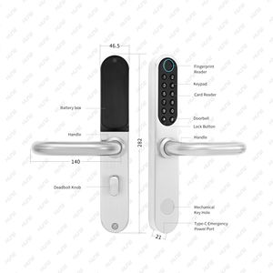 Serrure électronique intelligente en acier inoxydable 304 pour porte en bois, conforme à <span class=keywords><strong>la</strong></span> <span class=keywords><strong>norme</strong></span> ANSI, avec lecteur d'empreintes digitales, carte et <span class=keywords><strong>NFC</strong></span>, pour portes coupe-feu - Product Image 6