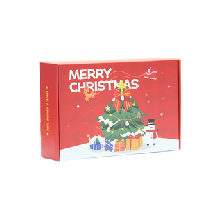 Hot bán tùy chỉnh giáng sinh hai mặt in sóng vận chuyển bưu phẩm hộp Matt cán cho lễ hội đóng gói quà tặng - Product Image 1