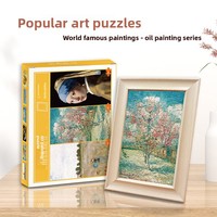 Puzzle Jigsaw Lukisan Minyak Mini Kertas 150 Potong Grosir, Bingkai, Pereda Stres Dewasa, Edukasi Anak, Dekorasi Meja, Hadiah