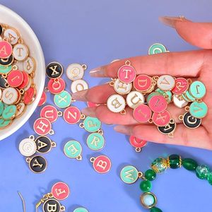 Dijes de Letras del Alfabeto de Esmalte de Doble Cara, Conectores de Aleación Dorada A-Z para Hacer Pulseras, Collares y Joyería DIY - Product Image 5