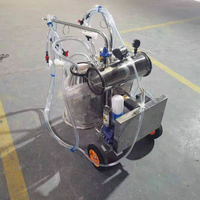 Machine à traire portable à piston monocylindre pour vaches et moutons, réservoir en acier inoxydable avec système d'aspiration automatique