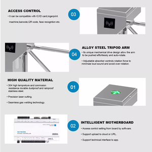 Высокозащищенный вертикальный турникет-трипод — контроль доступа с распознаванием лиц и считывателем QR-кодов для входа в метро/офис - Product Image 6